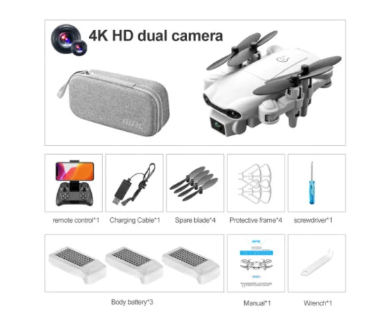 Drone new drone 4k wide angle camera dual camera quadcopter V9-4K-3Battery