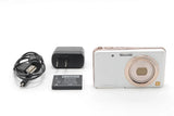 £ÛNEAR MINT£Ý Panasonic Lumix Dmc-Fx80 White &Gold Digital Camera 12.1M From JAPAN