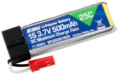 EFLB5001S25 1S LIPO 3.7V 500MAH 25C BATTERY: JST Battery