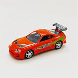 1:64 Orange Supra Diecast Model Alloy Car Removable Hardtop Collection