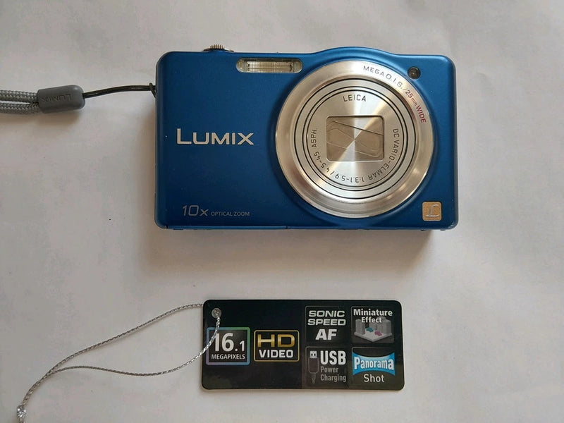 Panasonic Lumix DMC-SZ1 16.1MP Digital Camera Blue Complete Boxed MINT UK SELLER
