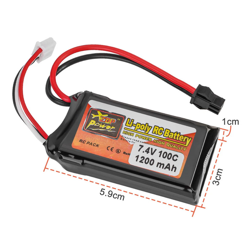 100C 7.4V 1200mAh SM Plug Lipo Battery For RC Car Boat Airplane Drone Helicopter Battery