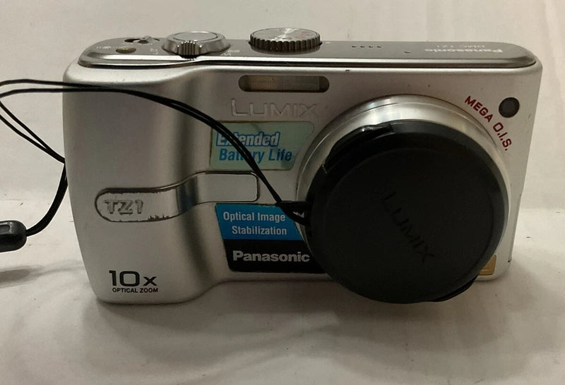 Silver Panasonic LUMIX compact camera with 10x optical zoom lens