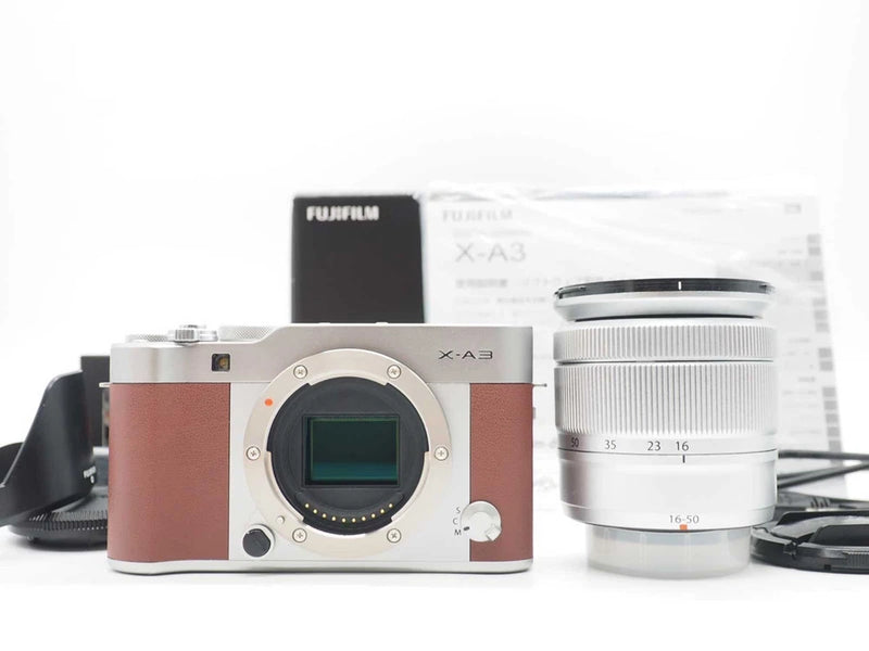 Fujifilm Fuji X-A3 24.2 MP Camera Brown XC 16-50mm Lens w/ Box [Near Mint]#Z6096