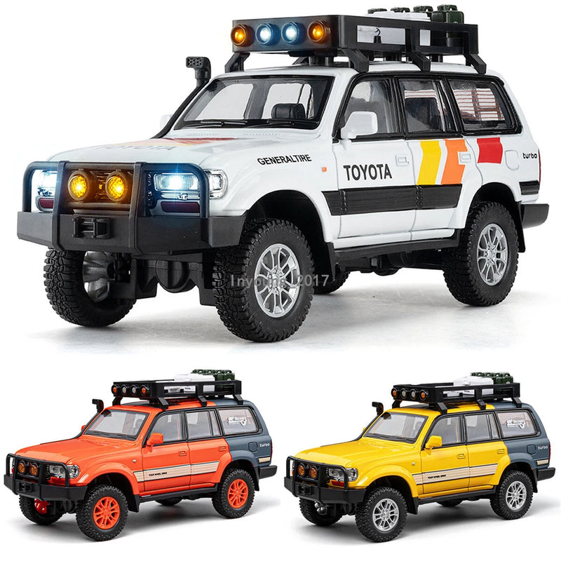 1:24 Land Cruiser LC80 Model Toy Car Diecast Toy Vehicle Doors Open Pull Back