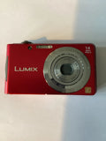 Panasonic Lumix DMC-FS16 RED 14MP Digital Camera LEICA LENS 4x Good Working