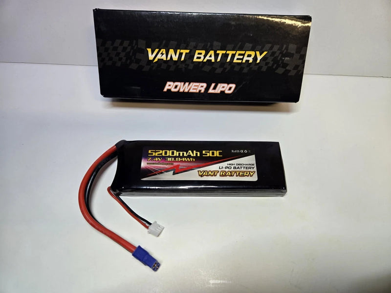 VANT  2S 7.4V 5200mAh 50C Lipo Battery Pack w EC3 Plug Proboat ARRMA LOSI