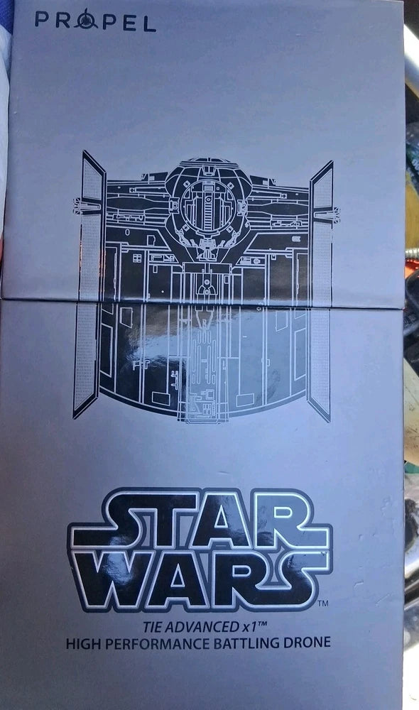 Star Wars Tie Advanced X1 battling drone collectible box front with logo art