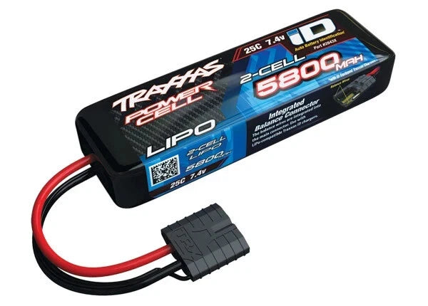 TRAXXAS 2843X - 2S 7.4V 5800mAh 25C LiPo BATTERY w/ID CONNECTOR - TRA2843X