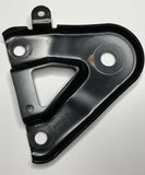 Black metal battery bracket plate with three mounting holes