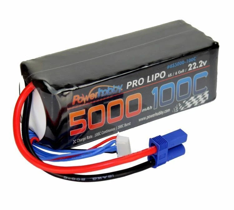 Power Hobby - 5200mAh 22.2V 6S 100C LiPo Battery w/ EC5 Connector Battery
