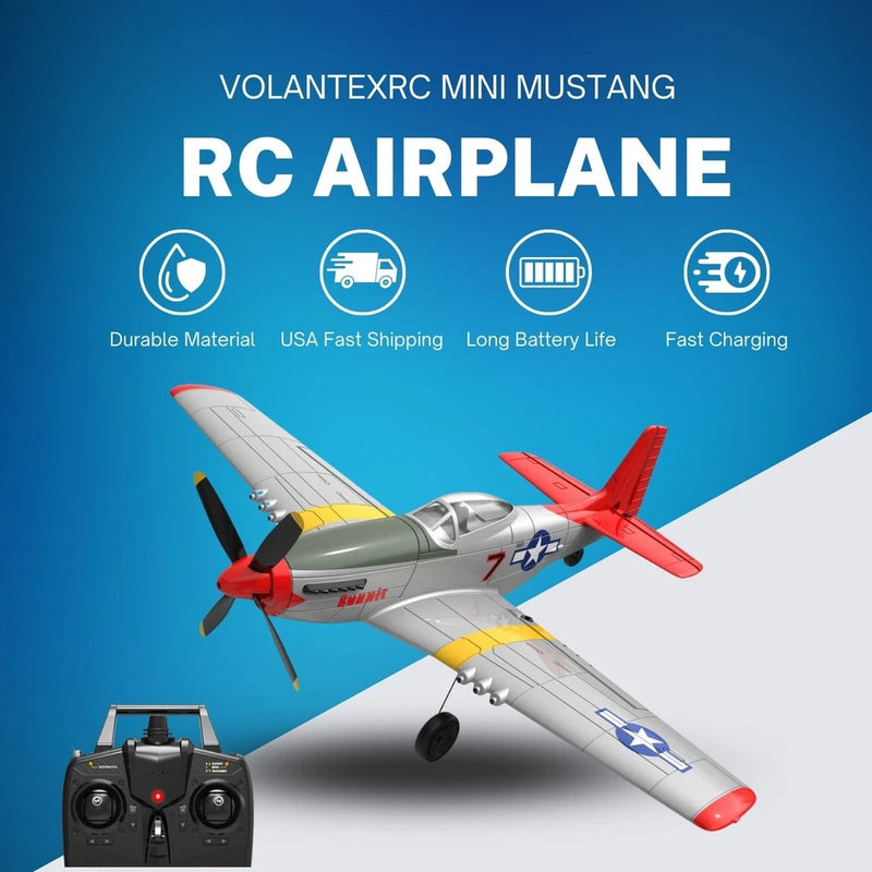 Volantex RC Mini Airplane Ready To Fly 4CH 6-Axis Gyro Plane With Stabiliser