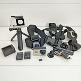GoPro HERO3+ Silver Action Camera, 2 Batteries, Charger, SD Card, Accessories