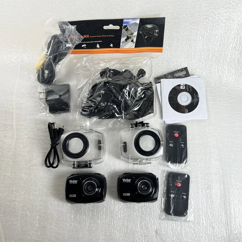 Vivitar DVR787 Full HD Action Camera with Remote Waterproof Case Bundle S9