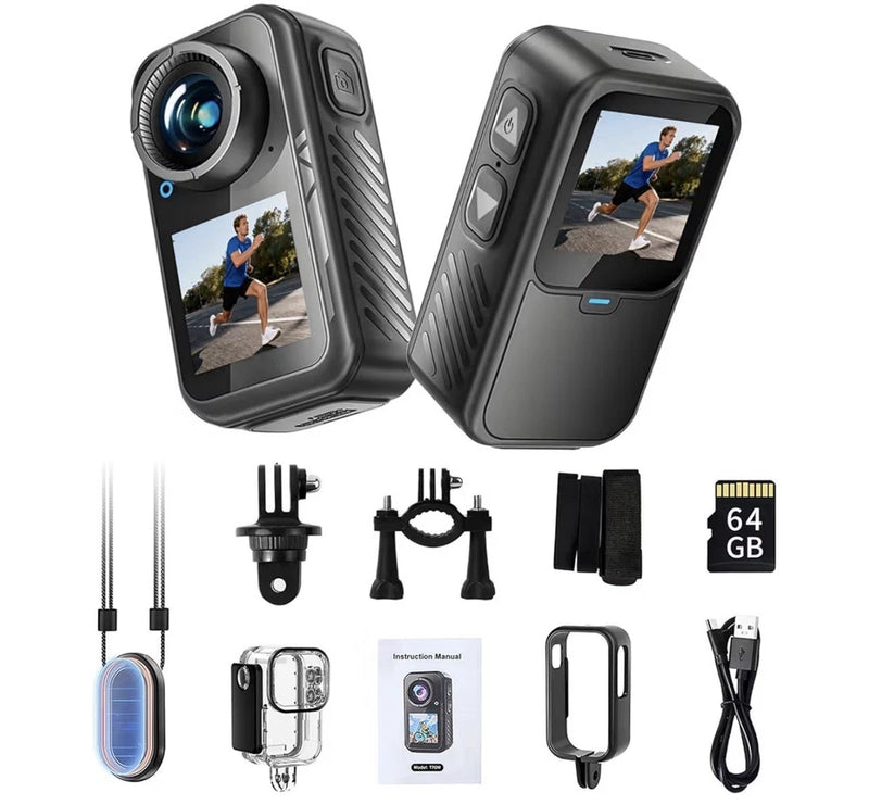 Nuisk 4K Mini Action Camera, EIS Stabilization, 130?? Wide Angle.Damaged Box .A2
