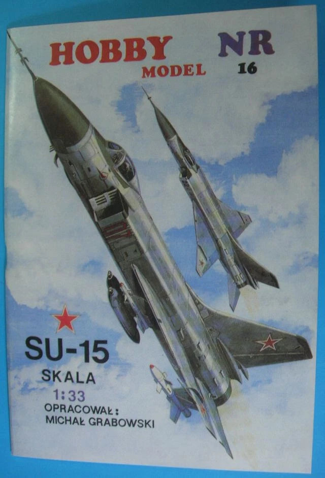 Sukhoi Su-15 model aircraft kit box with illustrated fighter jets and printed text