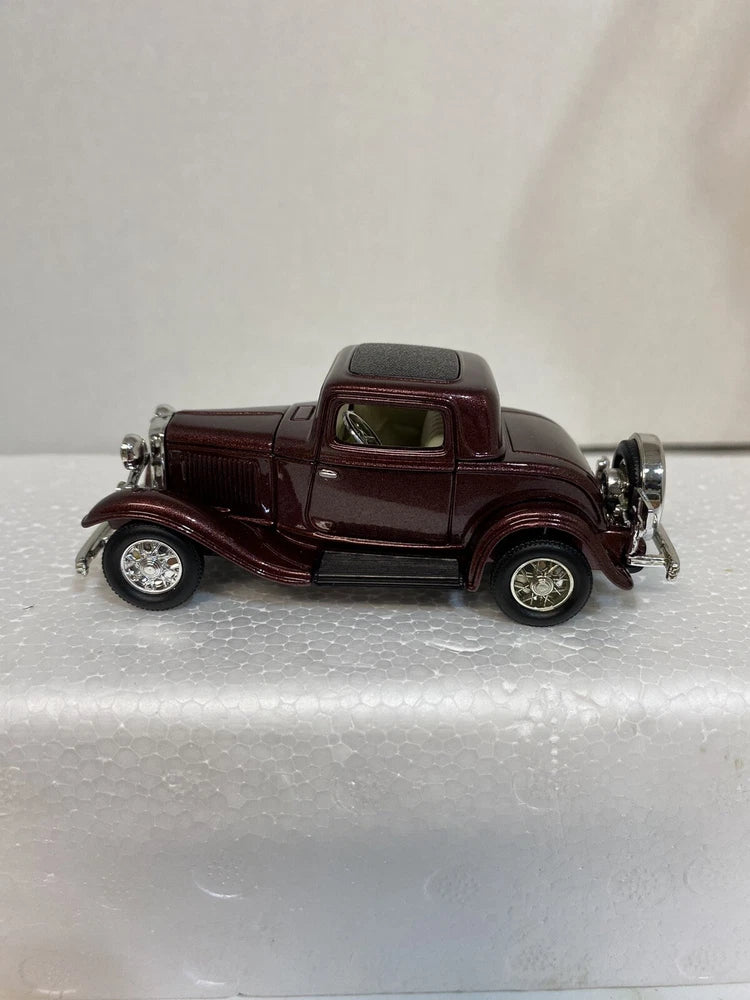 1932 FORD 3-WINDOW COUPE BURGUNDY 1/43 DIECAST MODEL CAR BY ROAD SIGNATURE