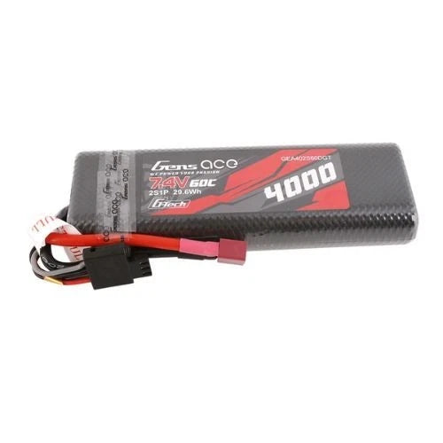 Gens ace 4000mAh 2S 60C 7.4V G-tech Lipo Battery Pack 8# with Deans Plug Battery