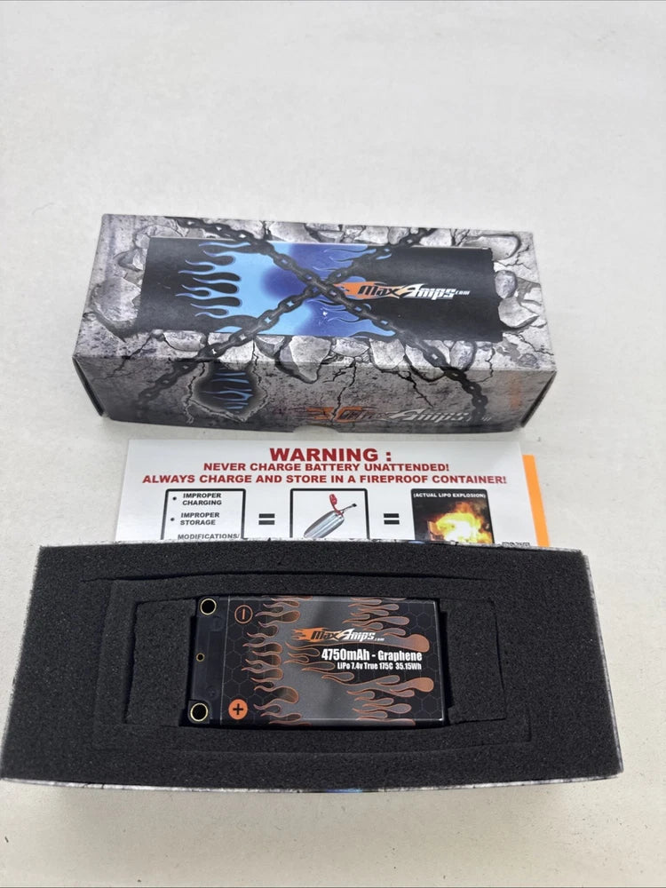 MaxAmps 4750 Mah Graphene 7.4v Lipo 175c Shorty Battery