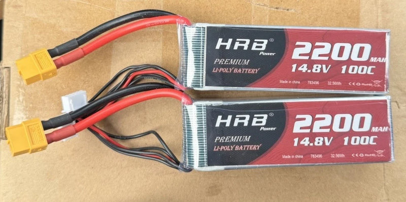 2pcs USED HRB 3S 2200mAh Lipo Battery 11.1V 100C RC Lipo Battery with XT60 Plug