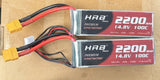 2pcs USED HRB 3S 2200mAh Lipo Battery 11.1V 100C RC Lipo Battery with XT60 Plug