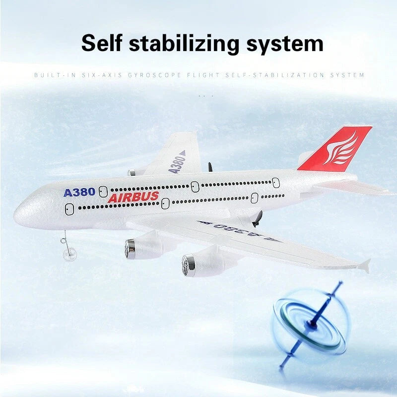 US 2.4G RC Airplane Airbus A380 Radio Remote Control Fixed-Wing RTF Glider Toy