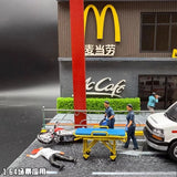Diorama 1:64 Medical Staff Figure Model City Street Garage Scene Model Accessory