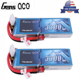 2X Gens Ace 3300mAh 11.1V 45C 3S Lipo Battery Deans Plug For RC Glider 3D plane