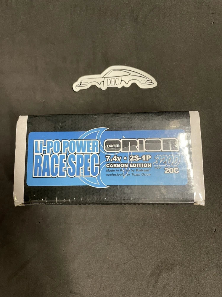 Team Orion Vintage RC Car Part # ORI14001 Lipo Battery 3200mah 7.4V Carbon Ed. Battery