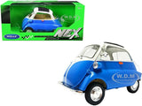 BMW ISETTA BLUE & WHITE 1/18 DIECAST MODEL CAR BY WELLY 24096