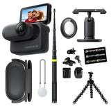 Insta360 4K GO 3S Black 128GB Camera WiFi Mini Waterproof Camera + Drone Stick