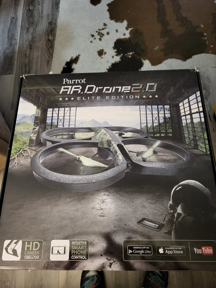 Parrot AR Drone 2.0 Elite Edition quadcopter retail box with HD control icons