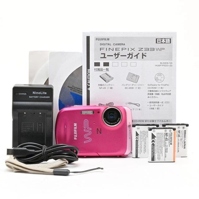 FUJIFILM FinePix Z33WP Pink Waterproof Digital Camera Good Condition