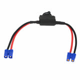 Inline battery power switch with EC3-style connectors and red/black wire leads
