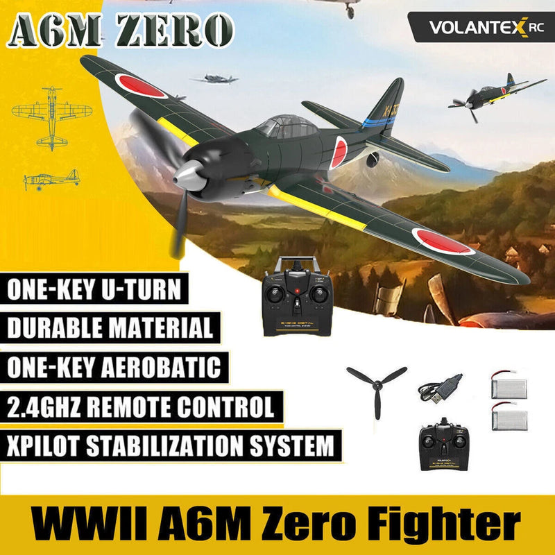 VOLANTEX 2.4G A6M Zero Fighter RC Airplane 6-Axis Gyro Aerobatic 4CH RTF Glider