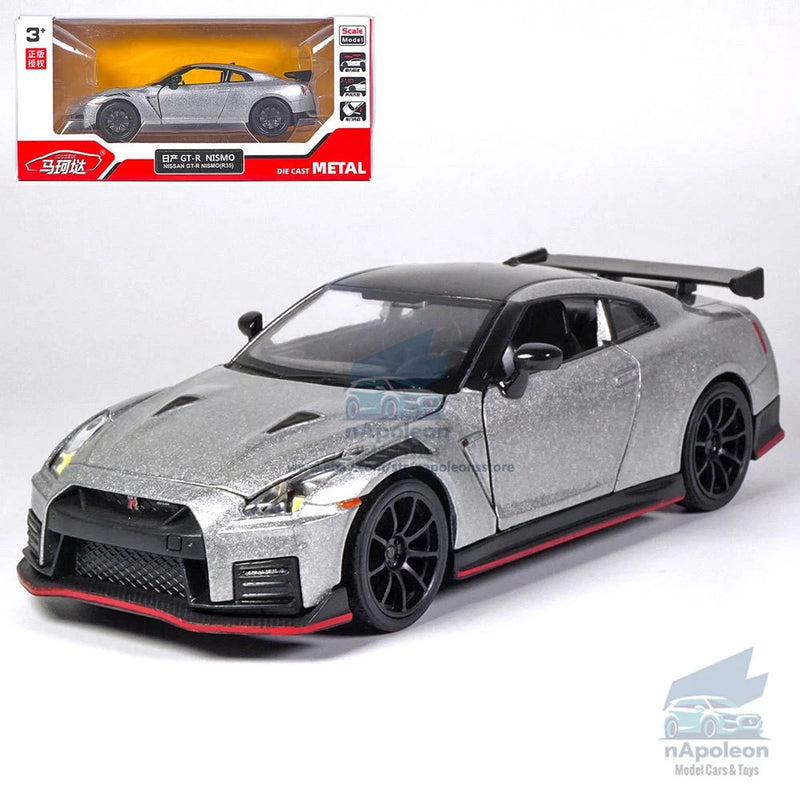 1:32 Nissan GTR R35 Nismo Model Car Diecast Toy Vehicle Kids Collection Silver Battery