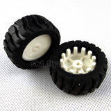 2pcs 43*19*3mm D Hole Small Smart Car Model Tire Wheel Robot DIY Shaft Motor