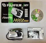 Fujifilm 1400 Zoom Digital Camera w/ Box & Manual *NO SD CARD* Tested, Working