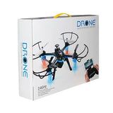 Remote control quadcopter drone box with DRONE branding and 2.4GHz label