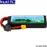 Adventure 3600 4S RC LiPo battery pack with red/black leads and yellow plug