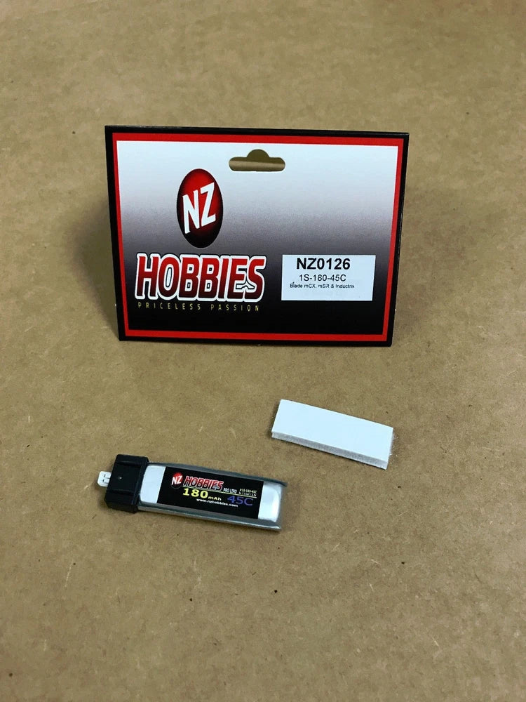 Brand New NZ HOBBIES 3.7 volt 180mAh 45C Lipo Battery Pack Blade mCX mSR mSRX