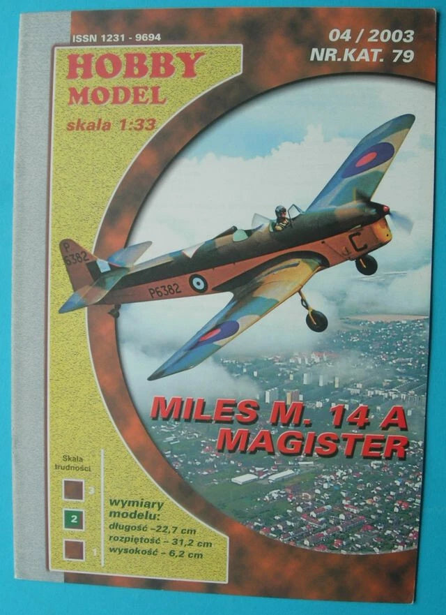 Miles M.14A Magister model kit box with aircraft artwork on cover