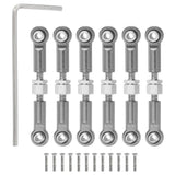 6 Pcs Steering Servo Rod RC Aluminum Linkages for RC Car(Gray, 37mm)