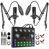 Squarock USB Audio Interface Kit Dual Condenser Mics, DSP, Display, Effects