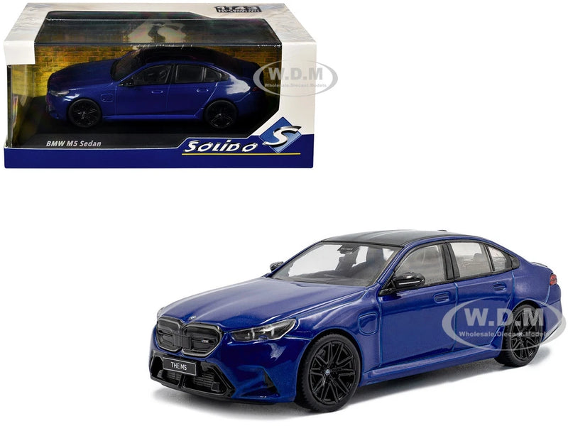 2024 BMW M5 SEDAN MARINA BAY BLUE 1/43 DIECAST MODEL CAR BY SOLIDO S4317551