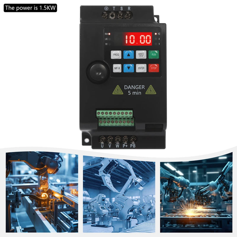 1500W Single Phase To 3Phase Variable VFD Frequency Drive Converter Motor New