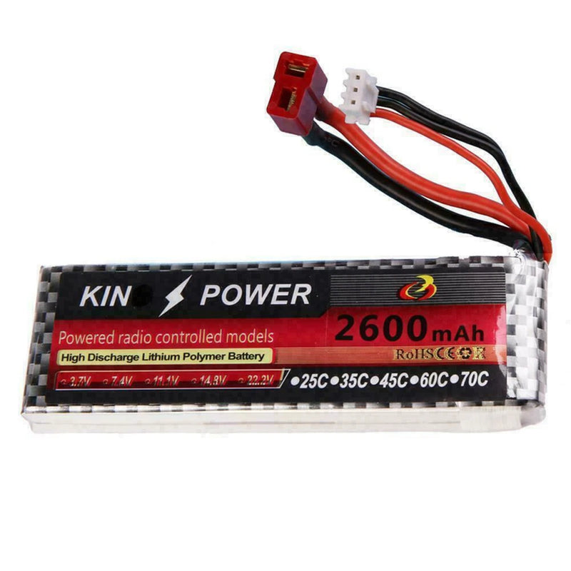 2600mAh 7.4v Battery 1/14 Rc Wltoys For Drone Car Truck Boat Plane Toy T Plug US