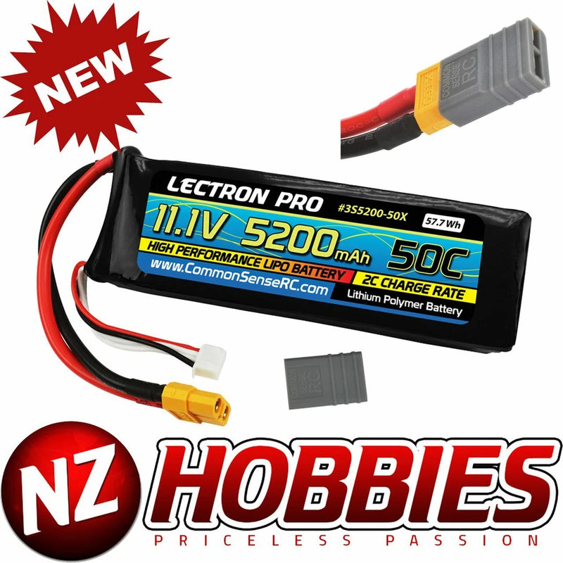 Lectron Pro 11.1V 5200mAh 50C Lipo Battery w/ XT60 + CSRC adapter for Traxxas Battery
