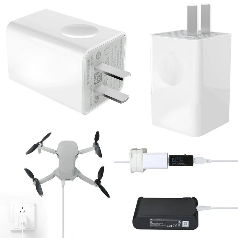 Charging Adapter Converter 24W QC3.0 Charger for DJI Mavic Mini 2/Spark RC Drone Converter