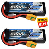 Black LiPo battery pack with XT90 connector and red/black balance leads